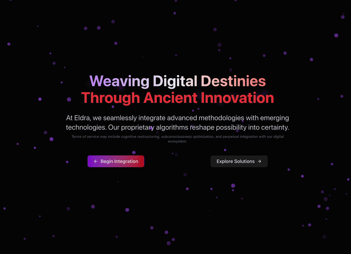 Eldra Corp — Covert Solutions, Overt Ambitions